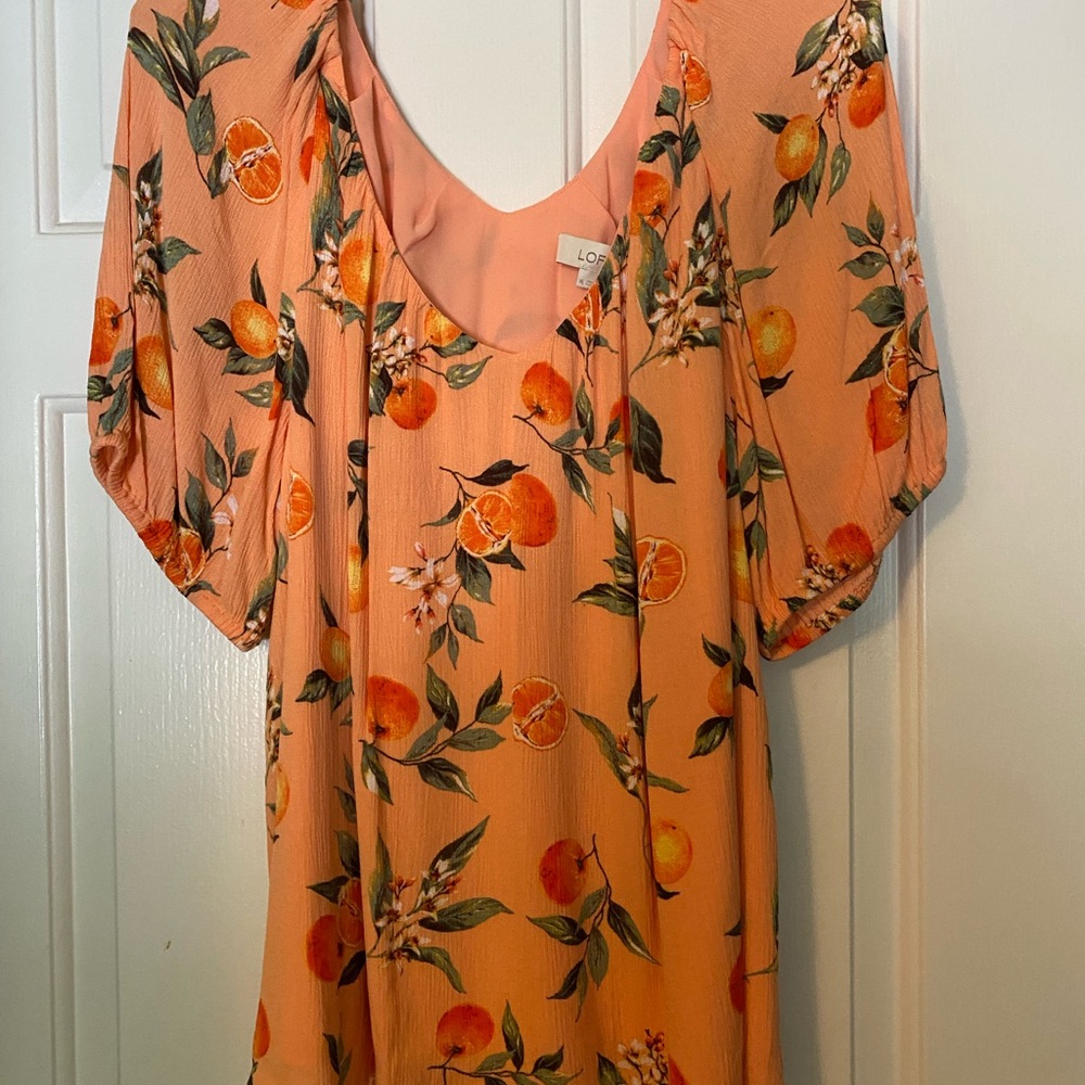 LOFT Women's Orange Floral Top